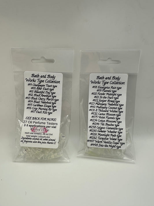 Bath and Body Works Type Sample Set